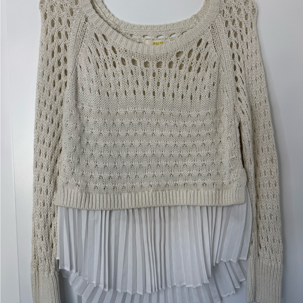 Anthropologie Maeve Layered Pleated Sweater - Picture 4 of 7